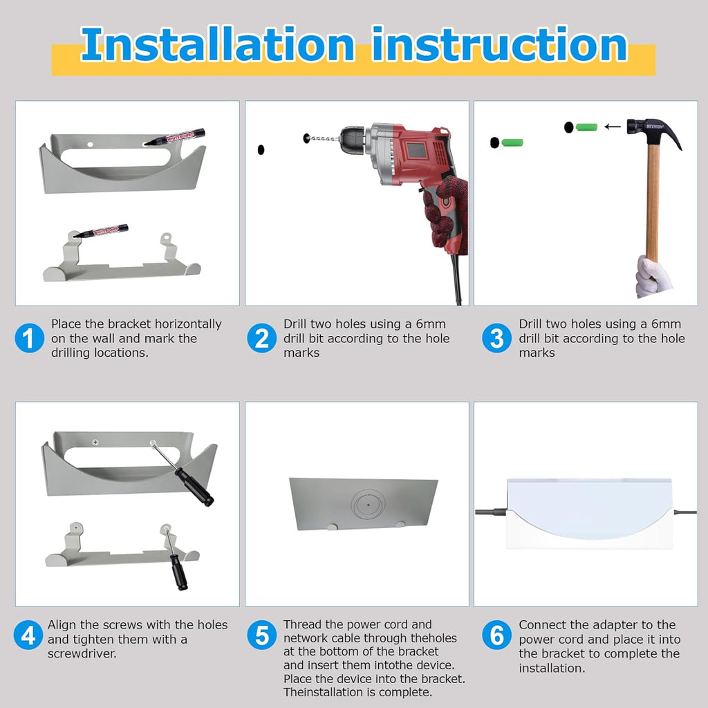 Metal Wall Mounting Kit for Starlink Gen 3 Router and Power Supply D106