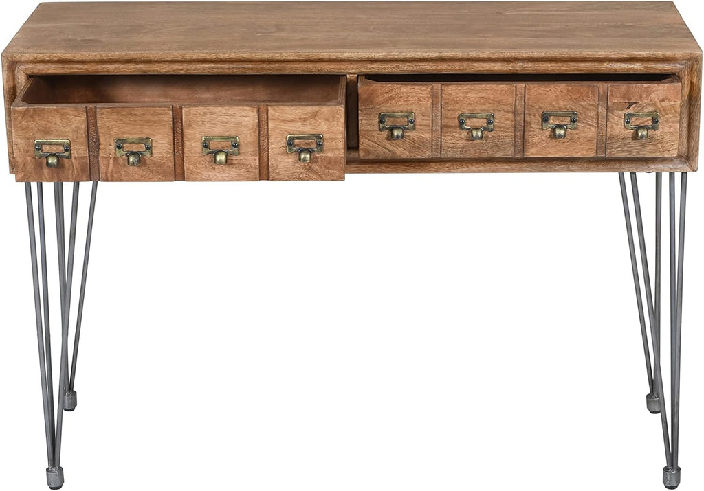 Solid Wood Console Table with Apothecary Drawers Z94658