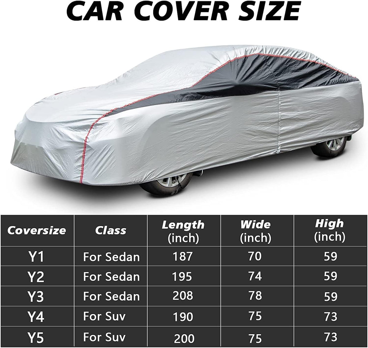 Waterproof All Weather Sedan Car Cover Y703