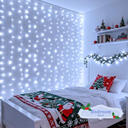 200 LED Warm White Christmas Curtain Lights U89666