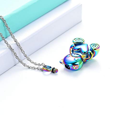 Teddy Bear Cremation Urn Necklace Ashes Jewelry Heart Memorial Urn Keepsake Locket Pendant Ash Holder L8063