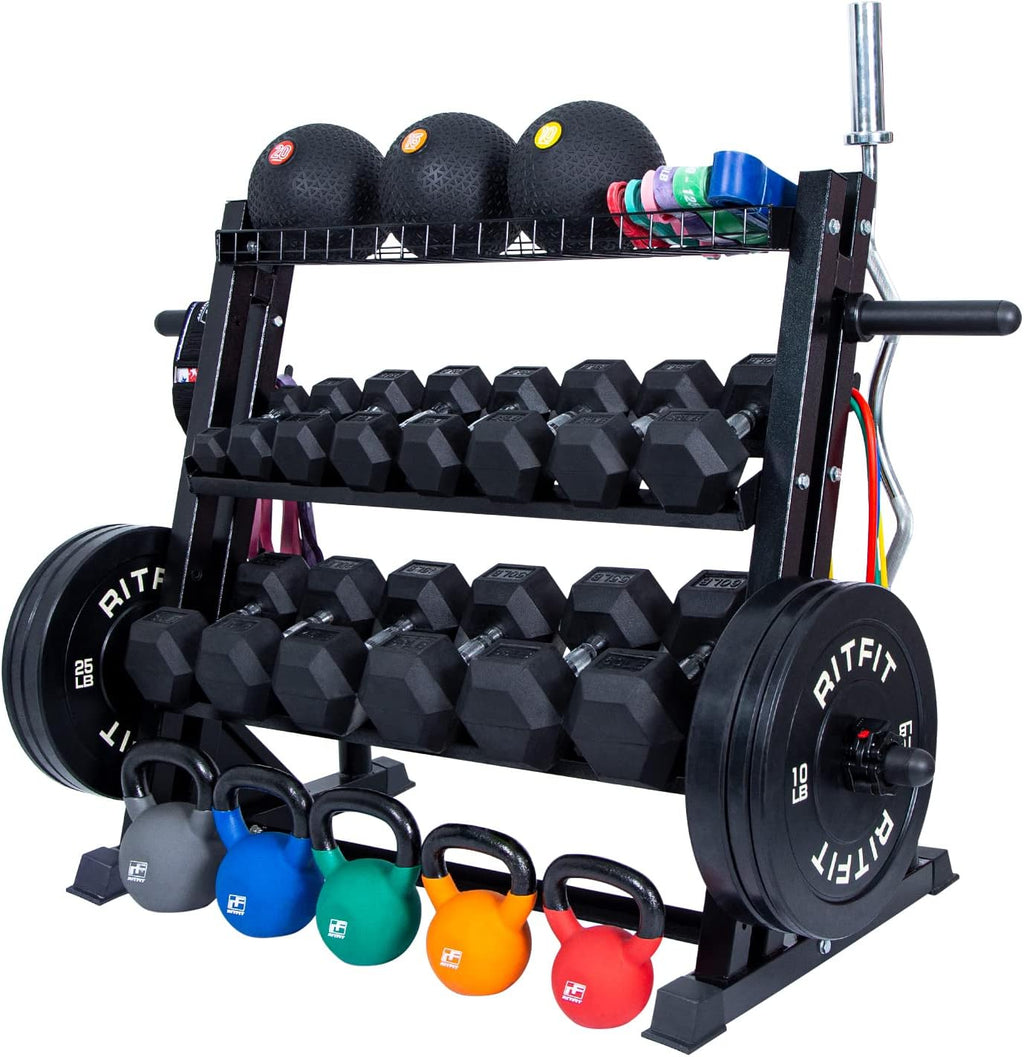 Multifunctional 3-Tile Dumbbell Rack U14102