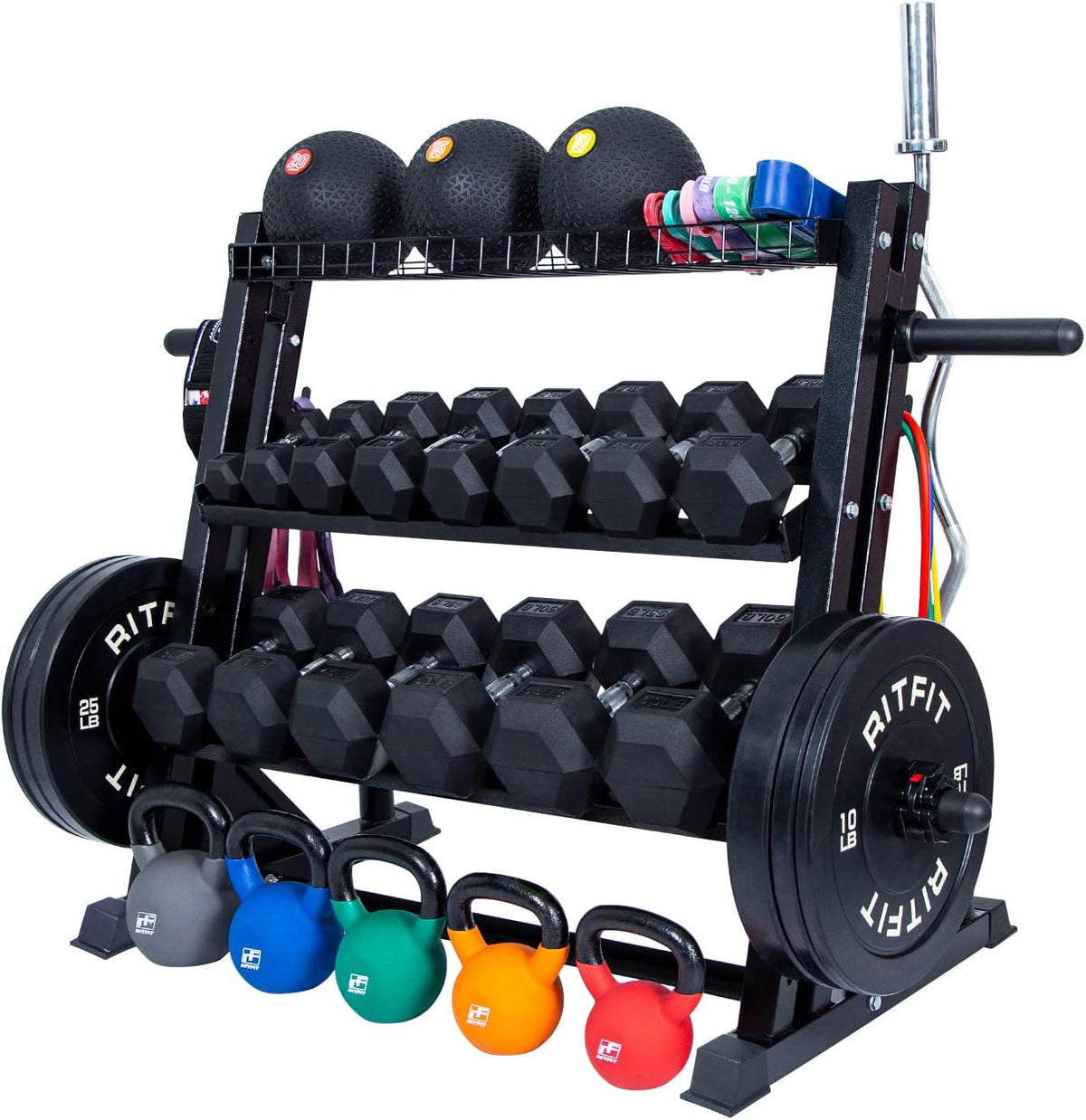 Multifunctional 3-Tile Dumbbell Rack U14102
