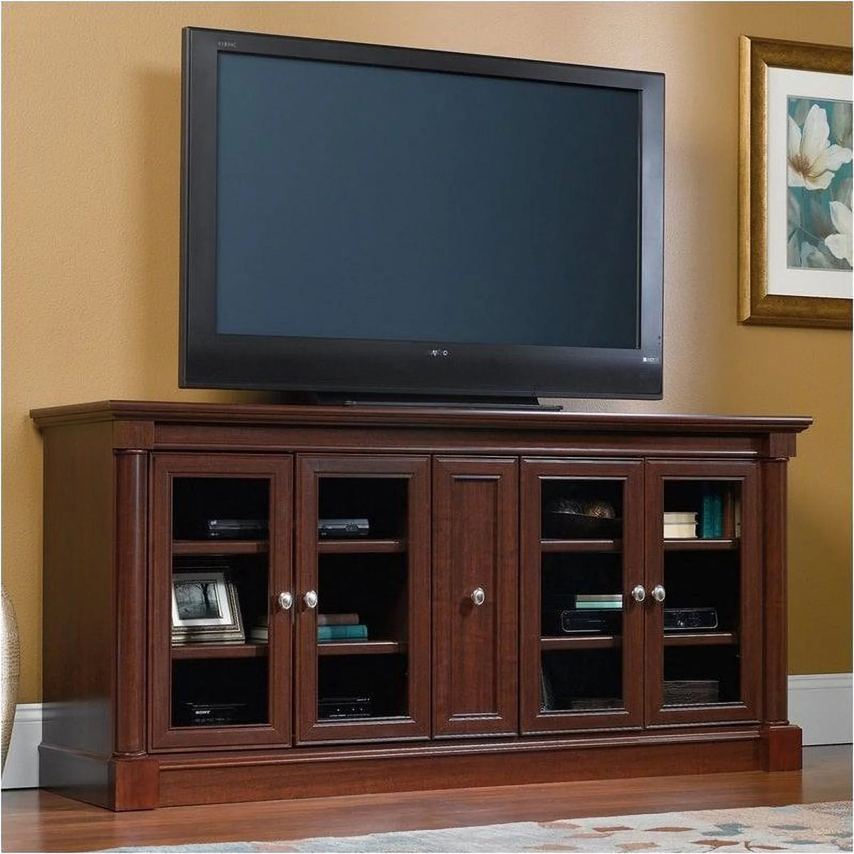 Cherry Entertainment Credenza with Cord Management G8335