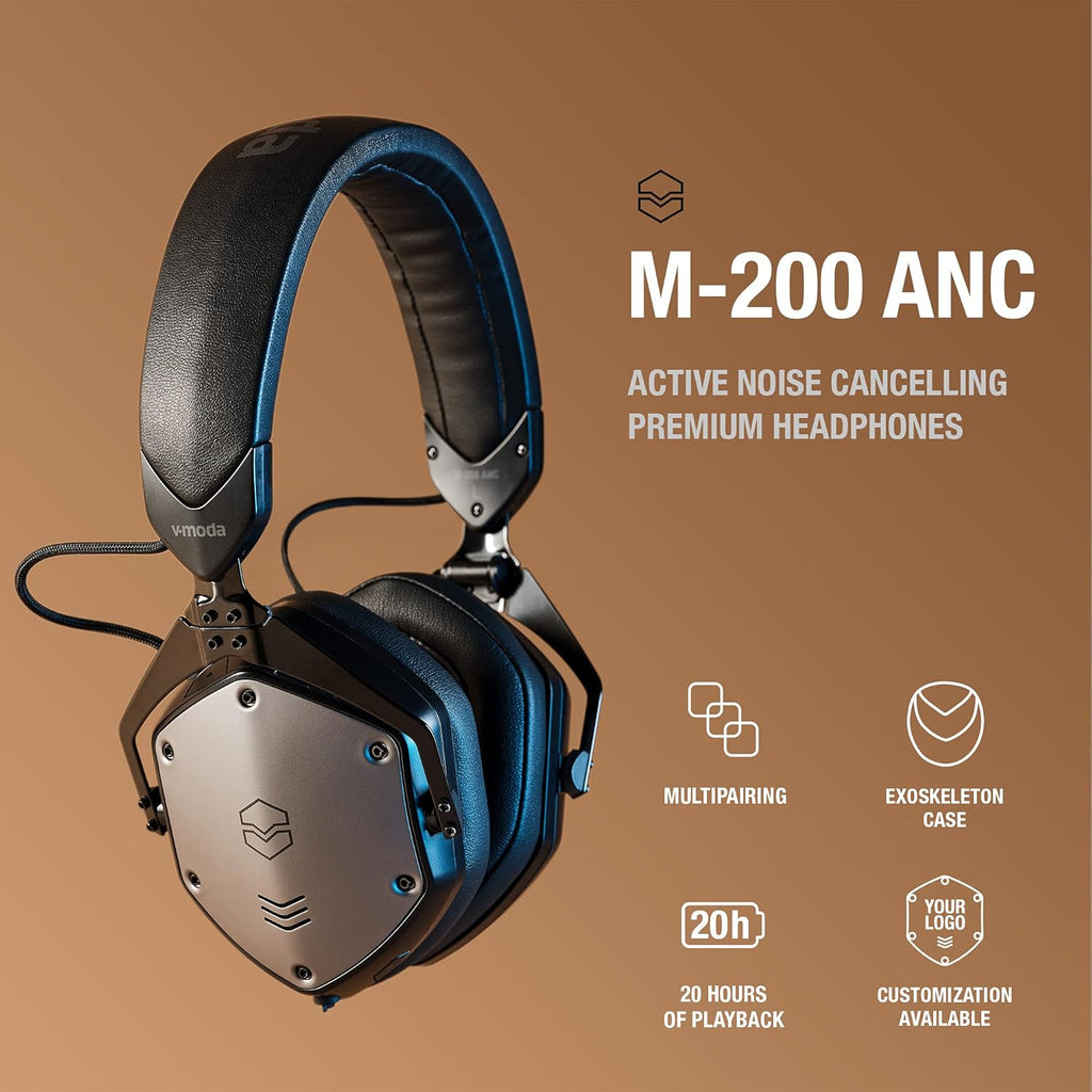 Matte Black Noise Cancelling Wireless Over-Ear Headphones V5456