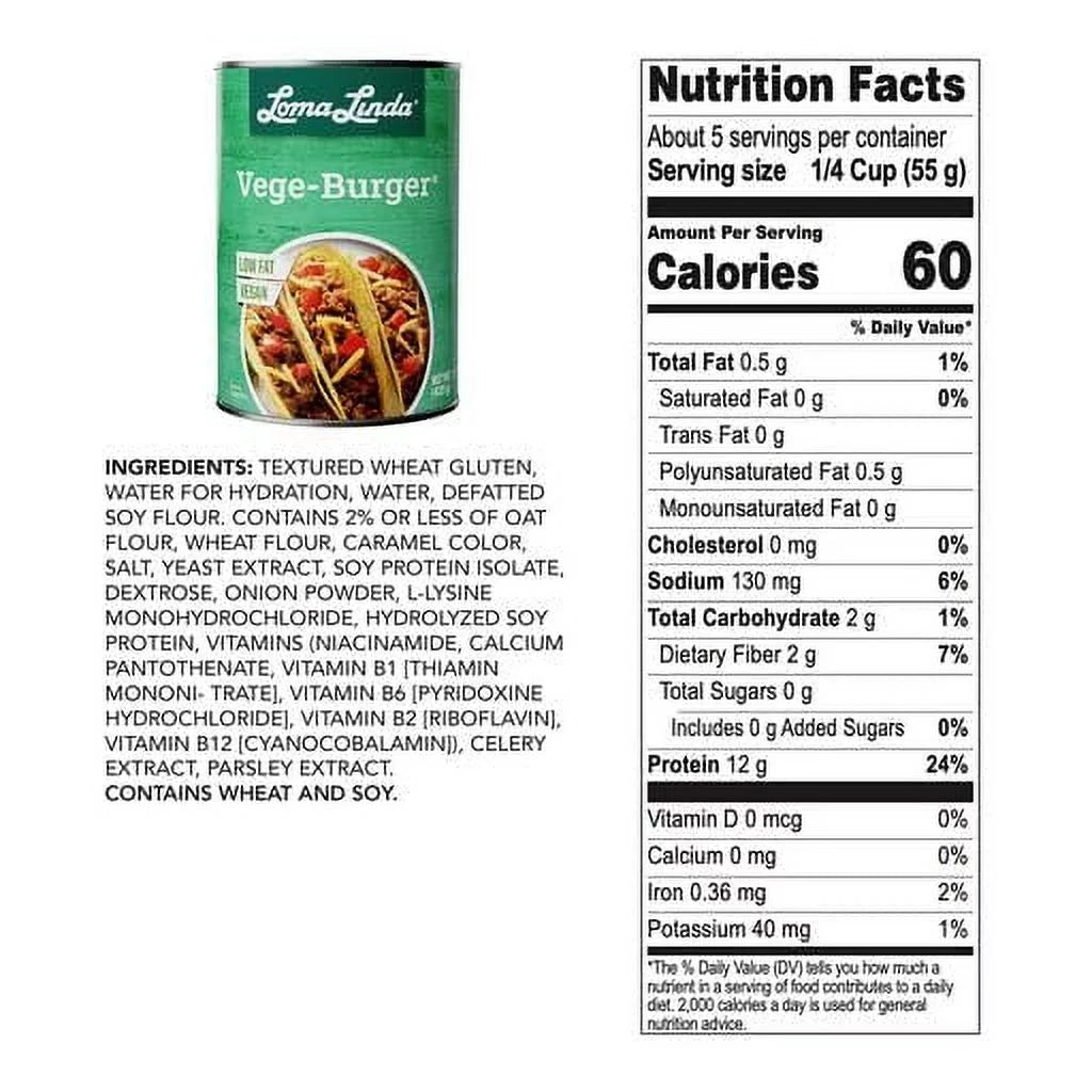12 pack 15 oz Vegan Vege Burger J86384