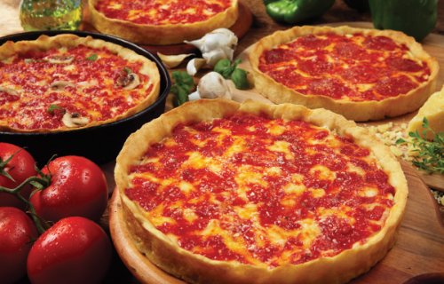 Four Deep Dish Pizzas O522