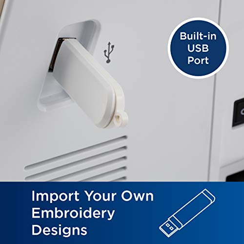 Embroidery Machine with 80 Built-in Designs, 4" x 4" Hoop Area, 3.2" LCD Touchscreen, USB Port, 9 Font Styles A6355