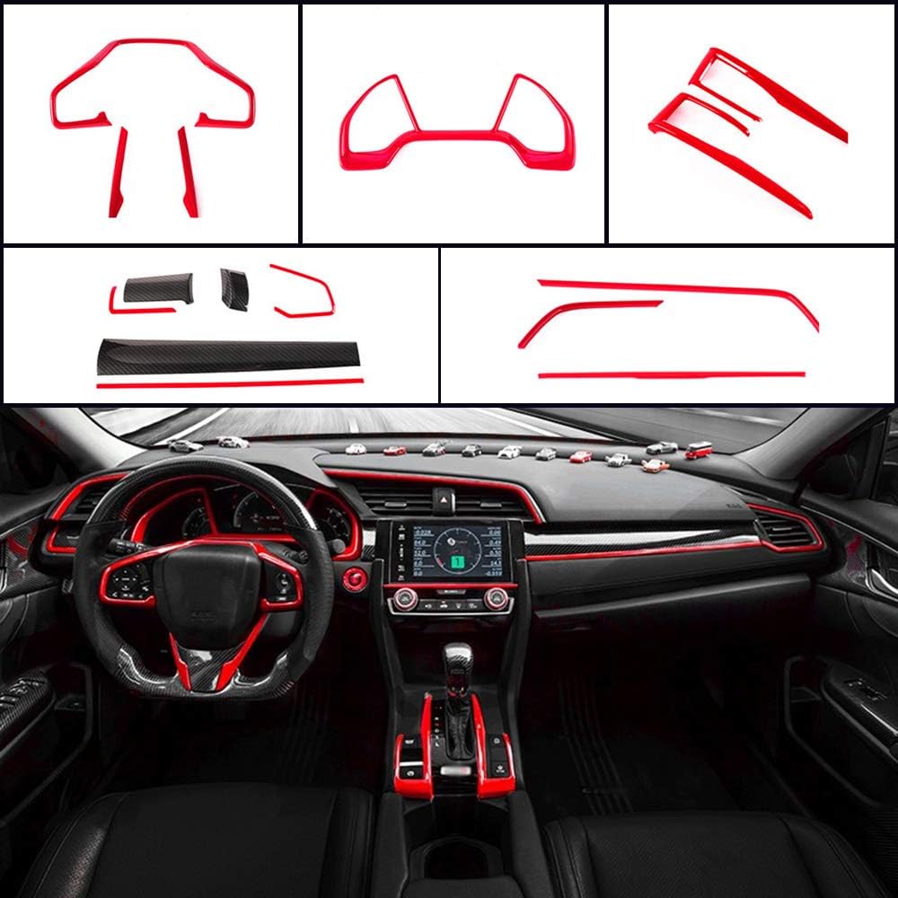 Instrument Panel Console Center Frame Steering Wheel Cover Automotive Full Set Car Interiors Blue H907
