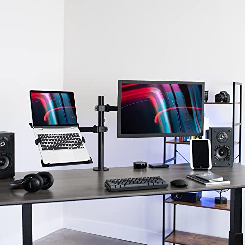 Full Motion Monitor and Laptop Desk Mount Articulating Double Arm VESA Stand E66860