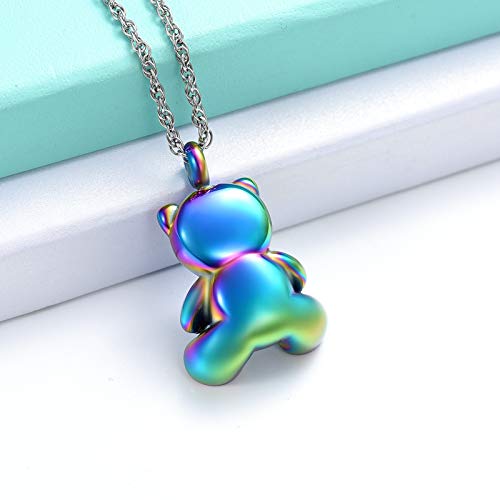 Teddy Bear Cremation Urn Necklace Ashes Jewelry Heart Memorial Urn Keepsake Locket Pendant Ash Holder L8063