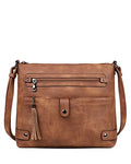 Large Leather Crossbody Bag with Multi Pocket C2759