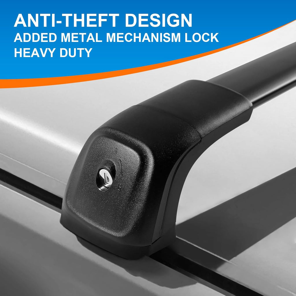 Heavy Duty Lockable Aluminum Black Roof Rack Cross Bars V44505