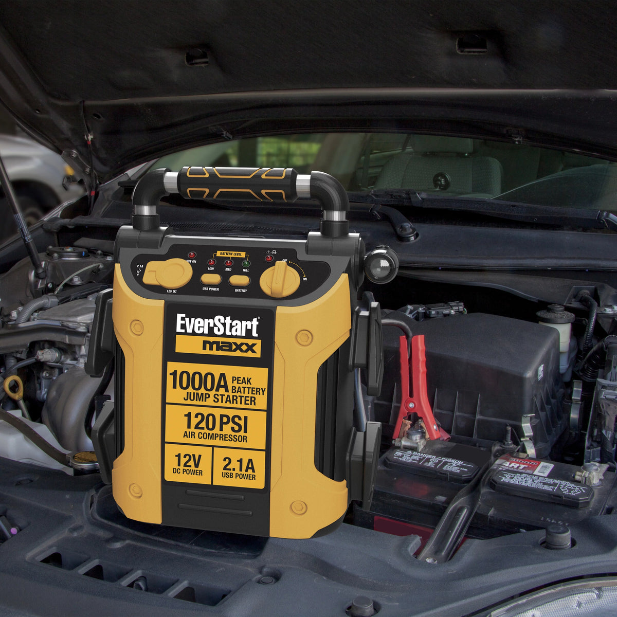 1000 Peak Amp Jump Starter with Compressor L2654