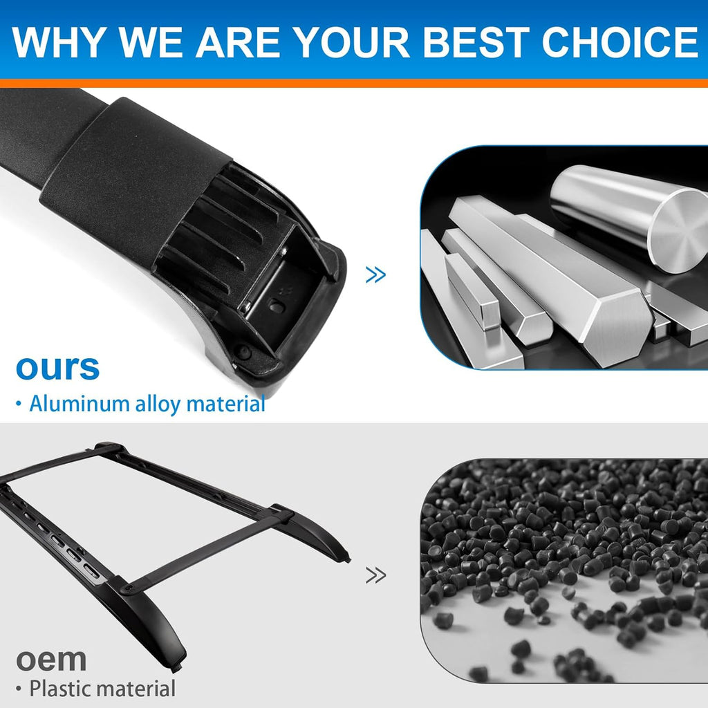 Heavy Duty Lockable Aluminum Black Roof Rack Cross Bars V44505