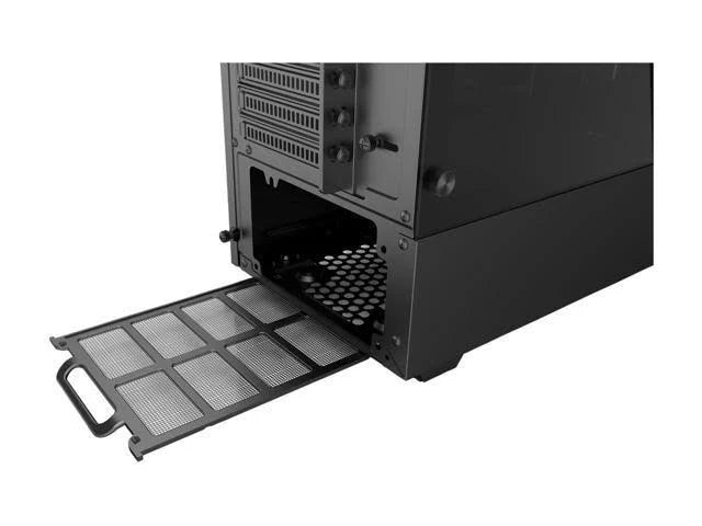 Black Compact EATX Mid-Tower Case with Tempered Glass U219401