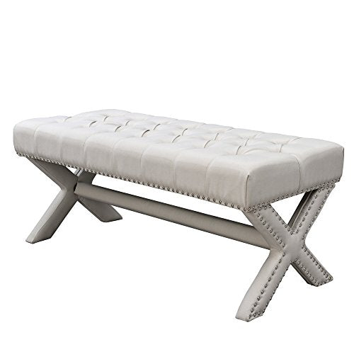 Dark Grey Velvet Bench J56979