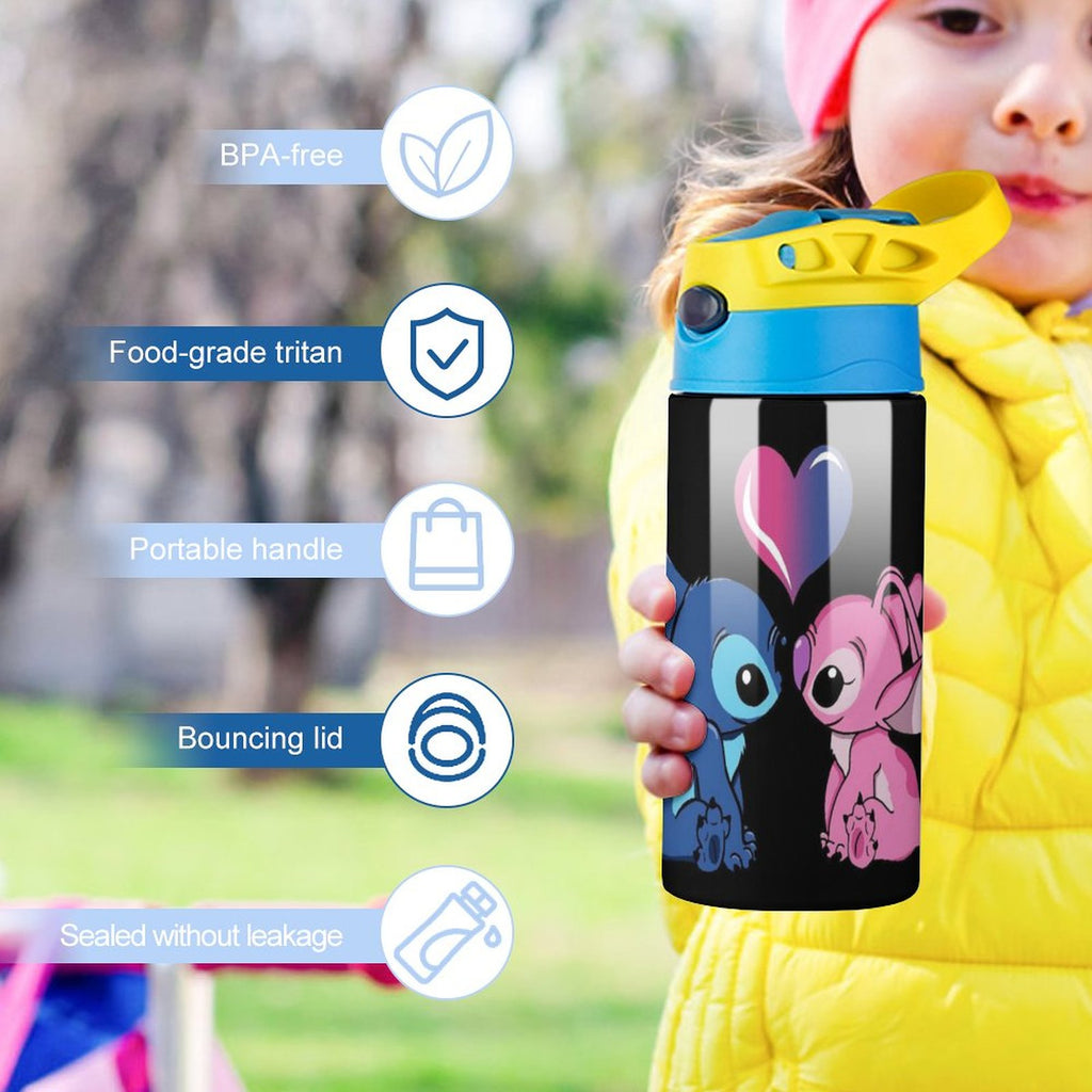 Stainless Steel Vacuum Insulated Water Bottle With Straw W7371