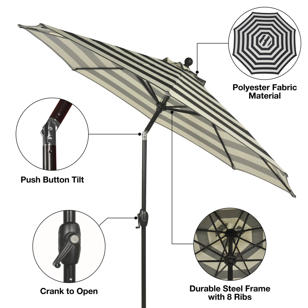 9' Round Crank Patio Umbrella W723742