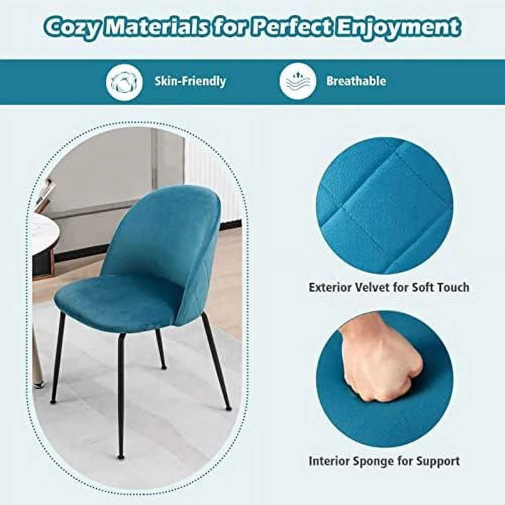 Blue Velvet Dining Chairs Set of 2 H77281