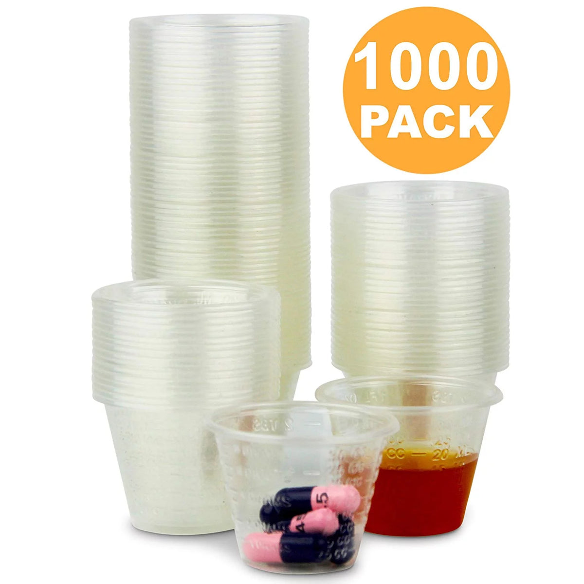 1 oz Disposable Polypropylene Medicine Cups, 1000 Cups M1076