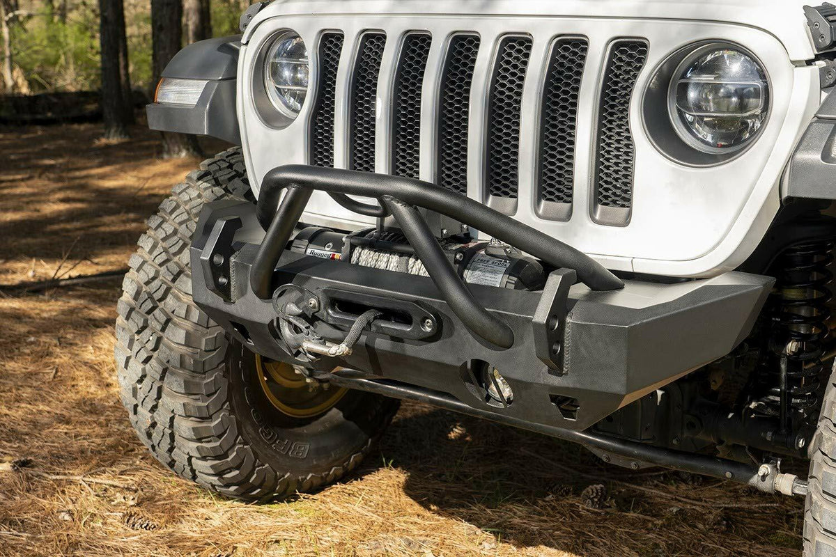 Textured Black Steel Stubby Front HD Bumper G717