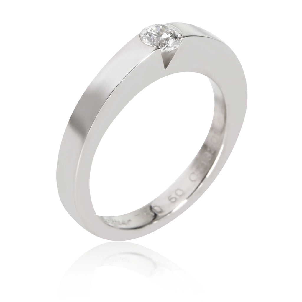 18K White Gold Diamond Solitaire Ring H626