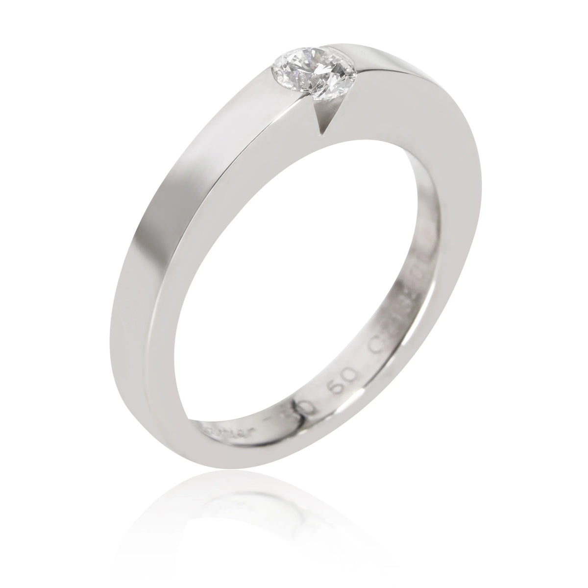 18K White Gold Diamond Solitaire Ring H626