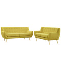 Yellow Fabric Two PCS Living Room Set Y791819