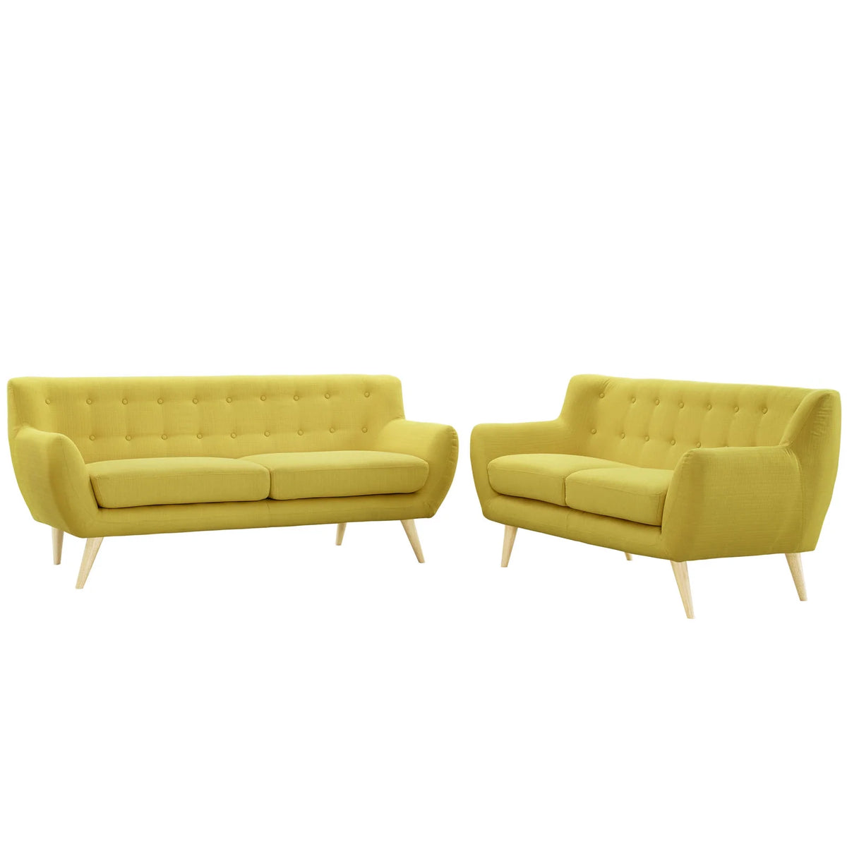 Yellow Fabric Two PCS Living Room Set Y791819