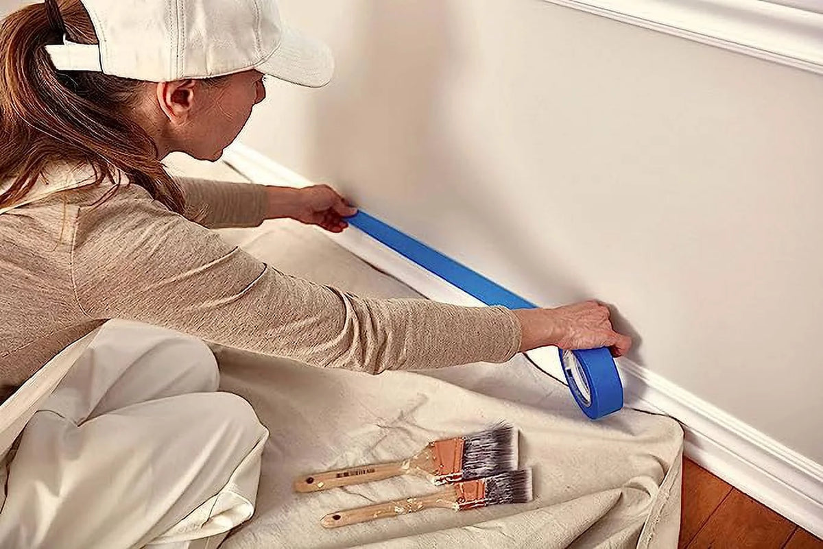 Cotton Canvas Paint Drop Cloth, 4 x 15 feet, Pack of 2, Double Stitched Edges O434