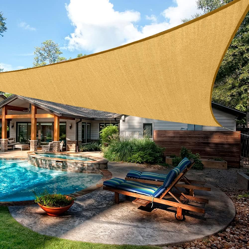 Sand Rectangle Sun Shade Sail 10'X13' UV Block Sunshade Awning A434393