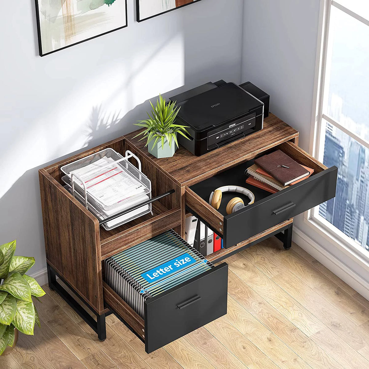 2 Drawer Wood Filing Cabinet G564925
