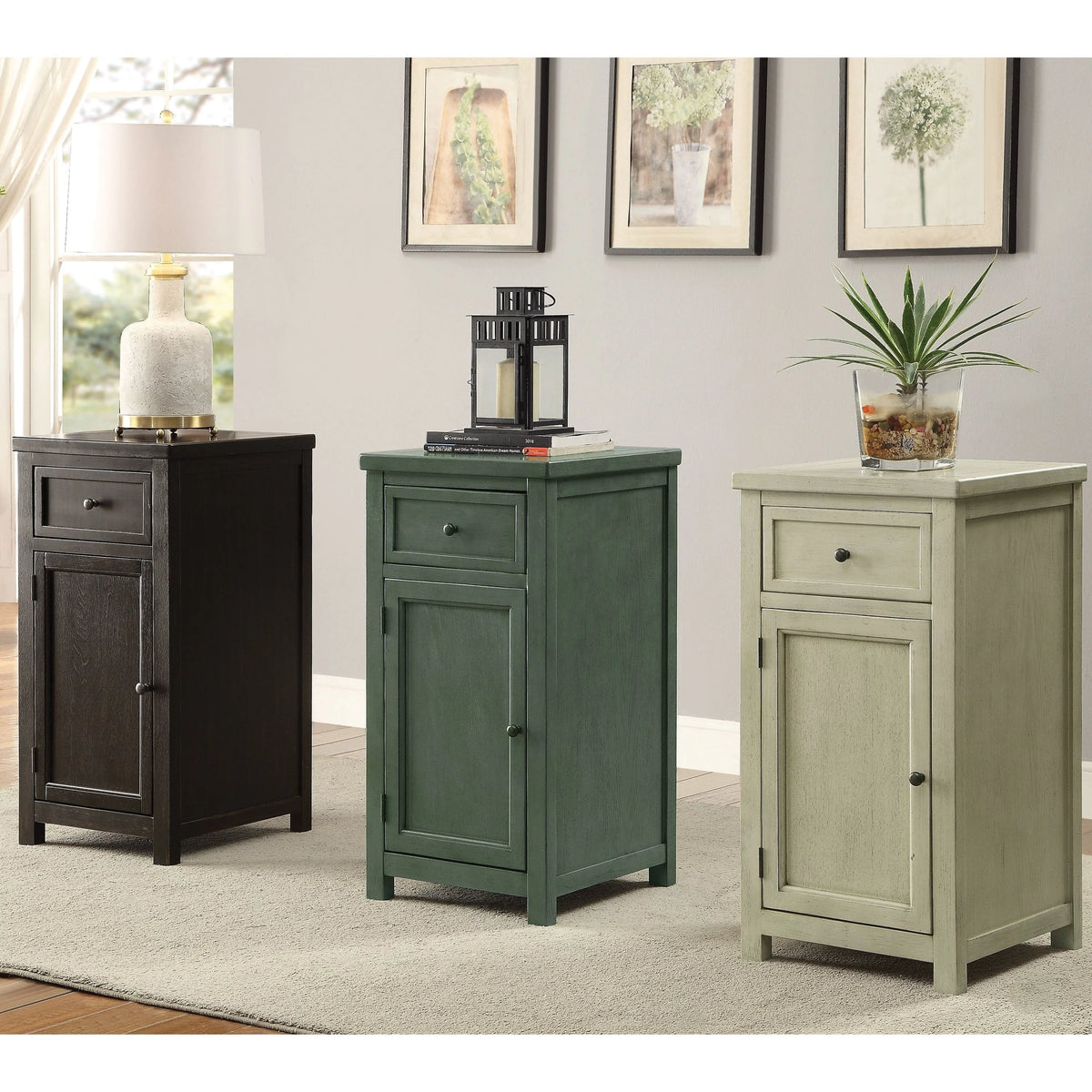 18-inch Solid Wood 1-Drawer Side Table E421
