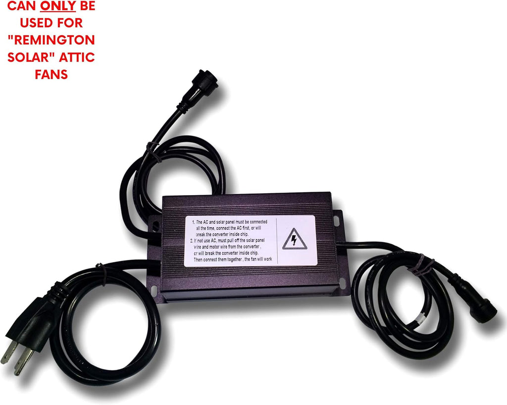 Hybrid-Solar Adapter for Remington Solar Attic Fans N132