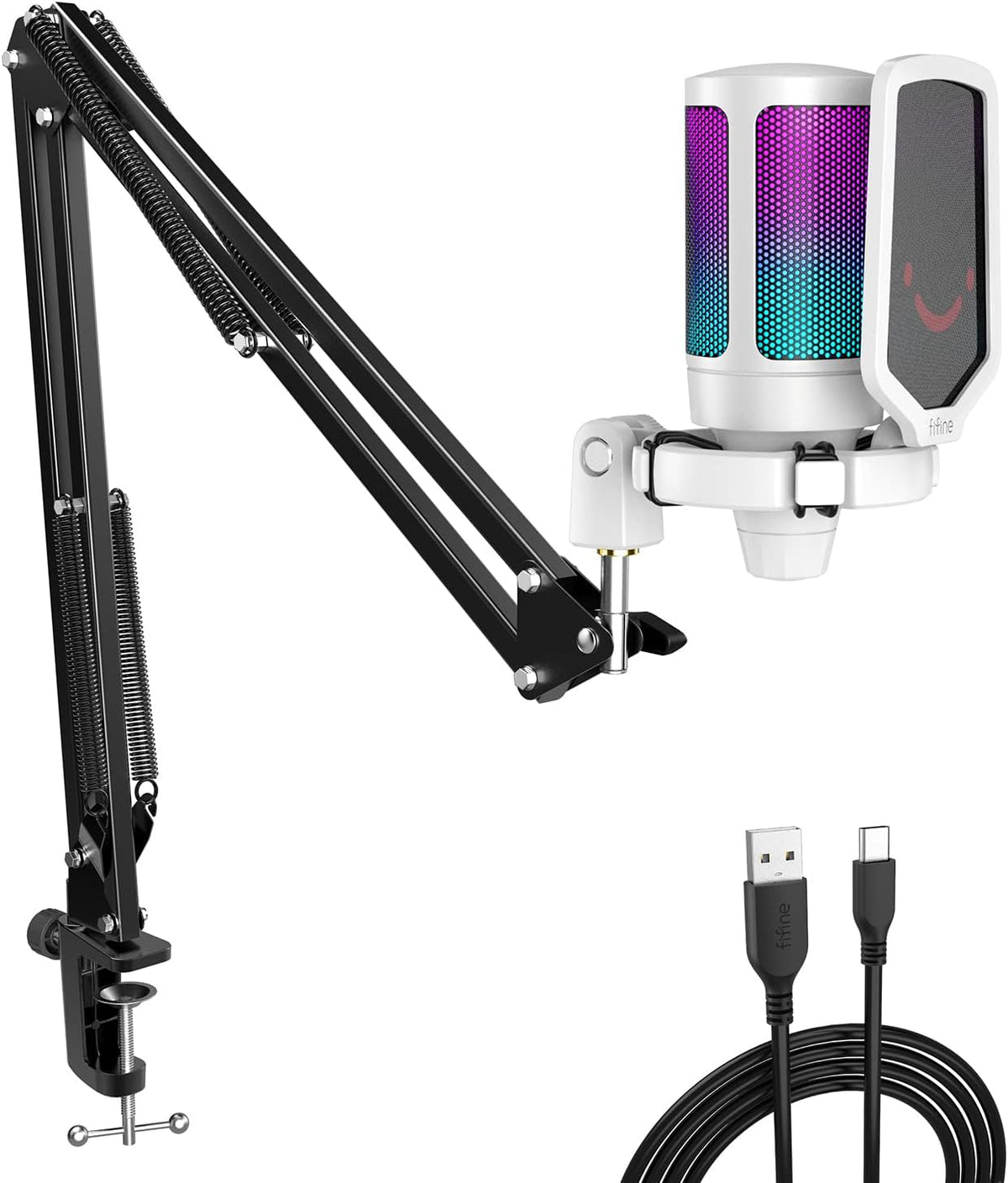 USB Condenser Cardioid Microphone Kit with Arm Stand, Pack of 2 L613