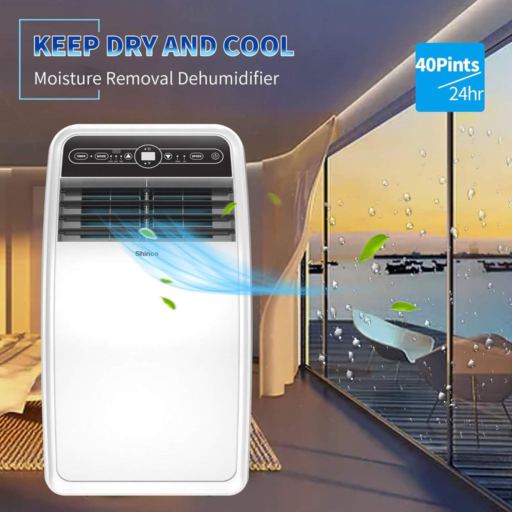 8,000 BTU Portable Air Conditioner with Dehumidifier, Remote Control D870