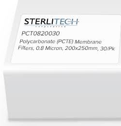 0.80um Polycarbonate Membrane Filters 200 x 250 mm, 30/pk B36079