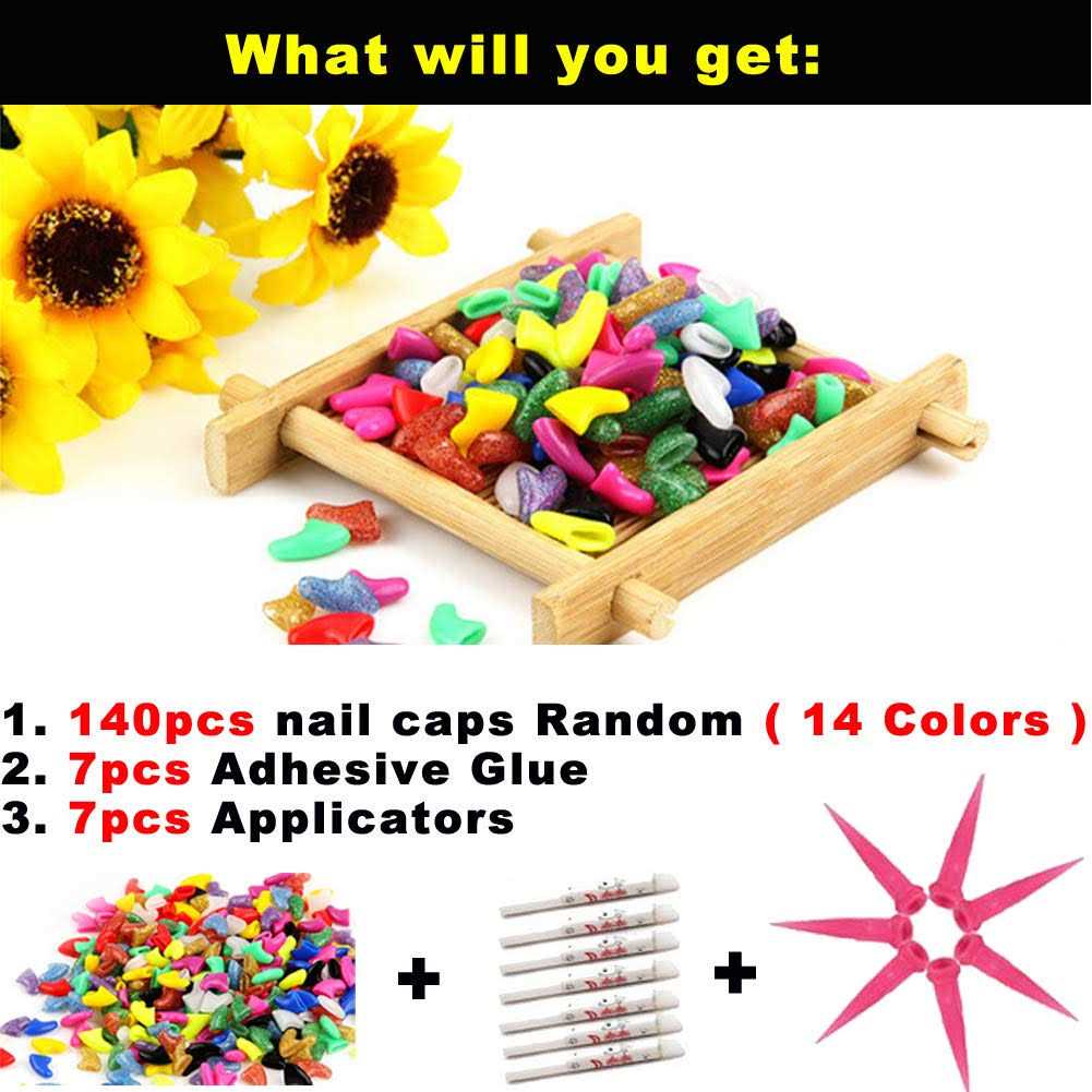Cat Nail Caps with Glue and Applicators Medium L94972