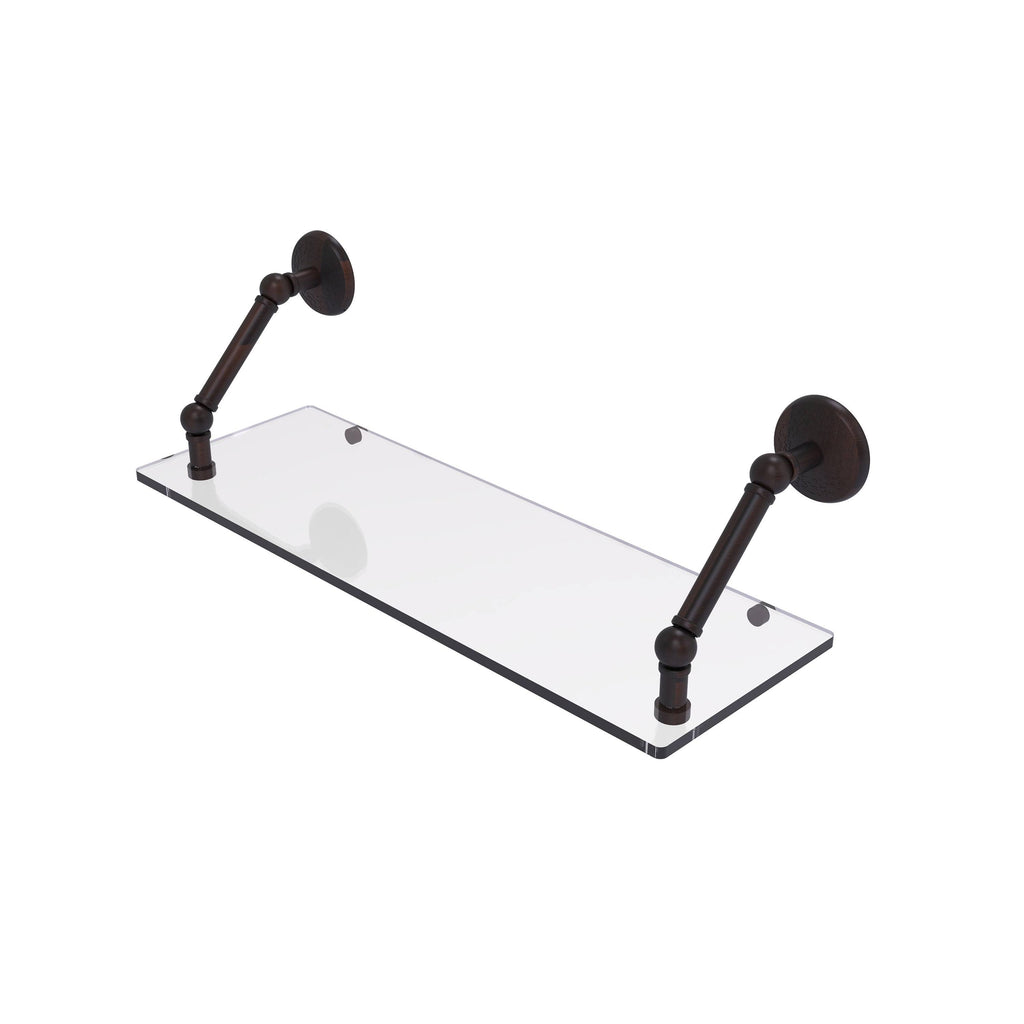 18 inch Floating Glass Shelf Satin Chrome I820