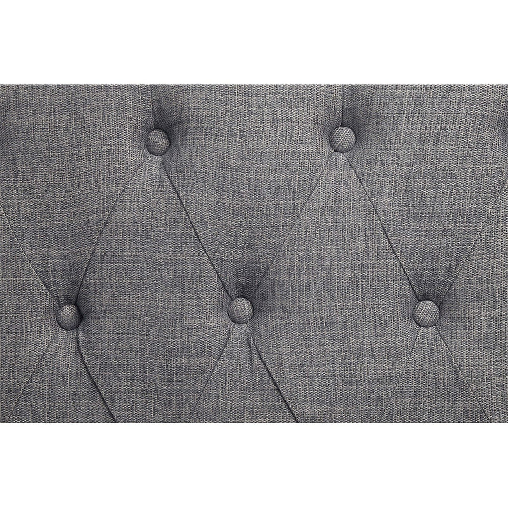 Tufted Fabric Sofa with 4 Pillows in Gray/Antique White B291275