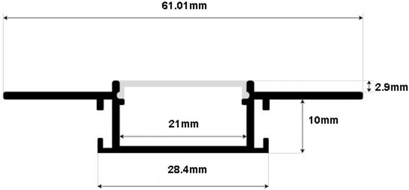 Plaster-in LED Aluminum Channel 6-Pack 3.3ft/1m with Flange for LED Strip, Drywall Aluminum Profile with Clip-in Diffuser and End Caps S81070