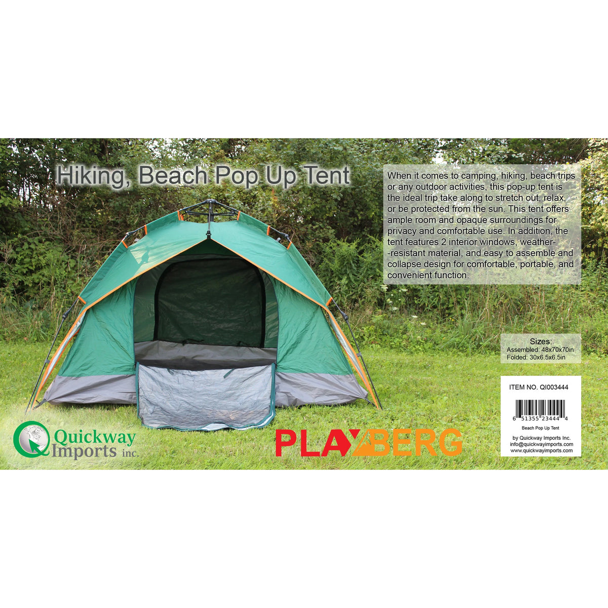 Beach Pop up Tent with 2 Windows A5468