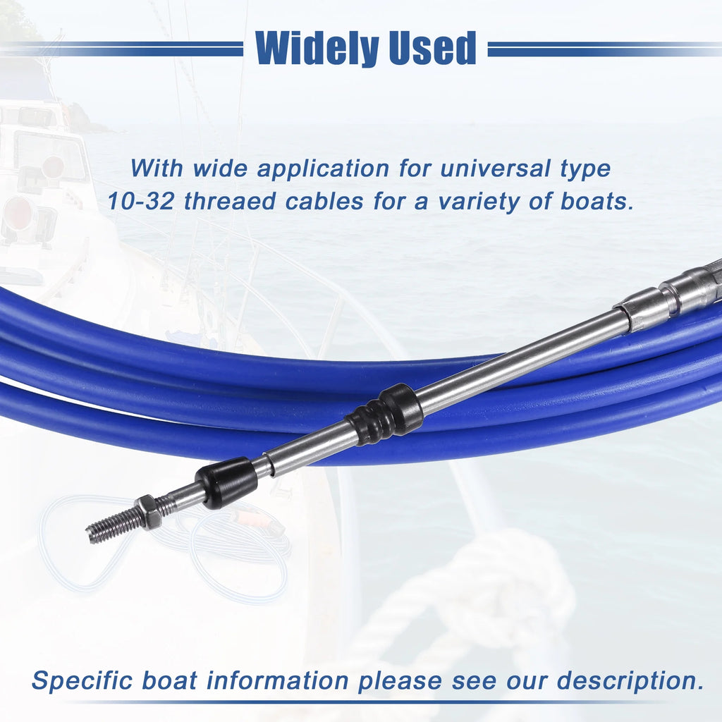 Marine Type Throttle Shift Remote Control Box Cable with Clevis Blue N68105