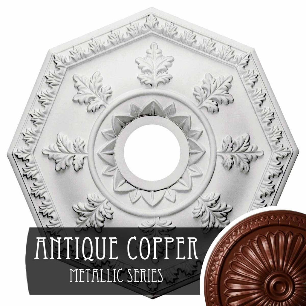 18x22OD x 3 1/2x22ID x 1 1/2x22P Hand-Painted Frost Ceiling Medallion G6978