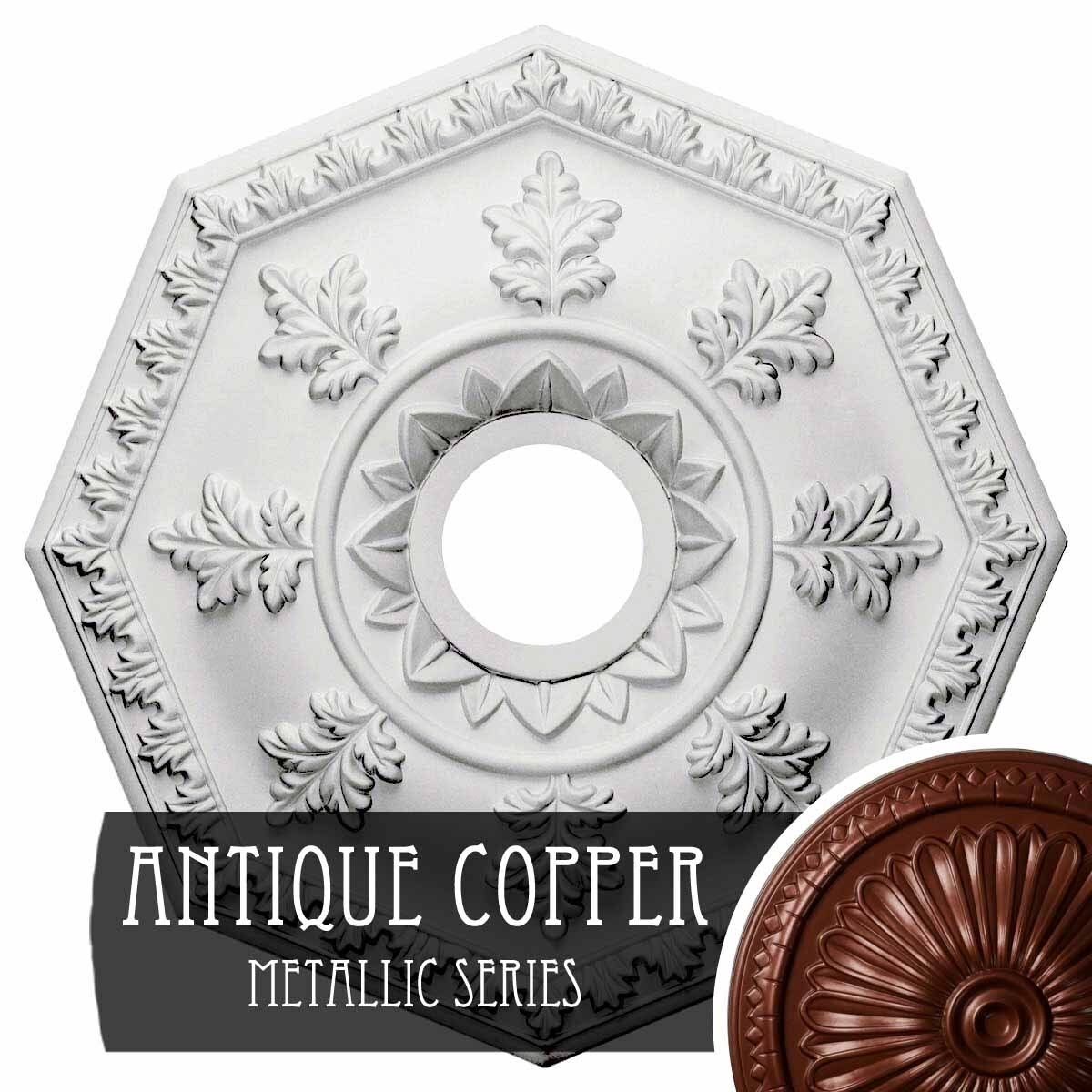 18x22OD x 3 1/2x22ID x 1 1/2x22P Hand-Painted Frost Ceiling Medallion G6978