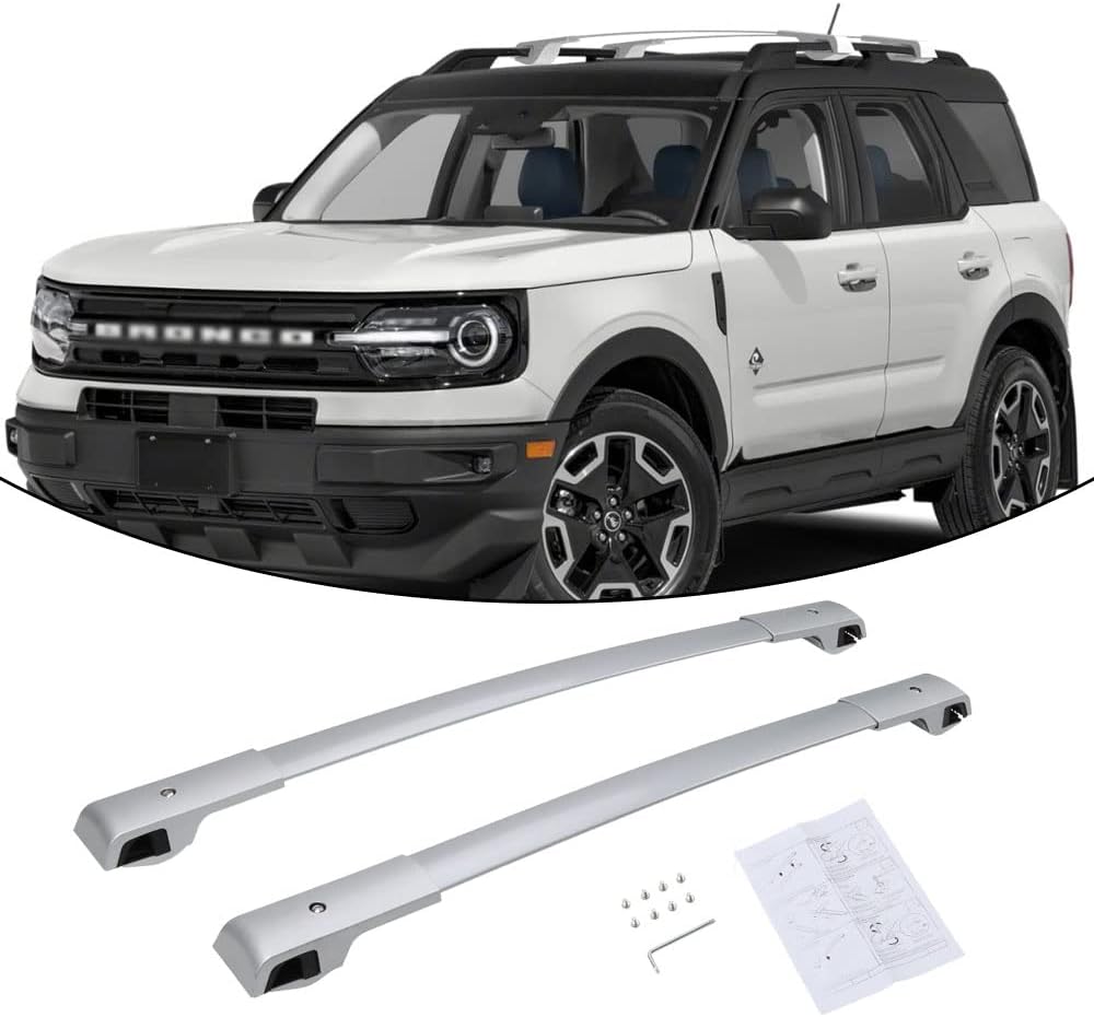 Silver Cross Bar Roof Rack Rail Rooftop Cargo Accessories C777381
