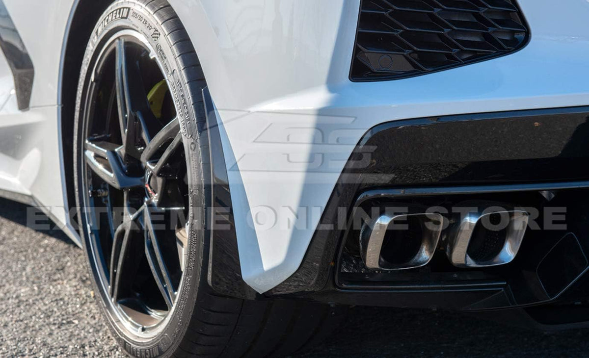 Carbon Flash Metallic Front & Rear Side Splash Guards Mud Flap Pair for Chevrolet Corvette C8 M192350