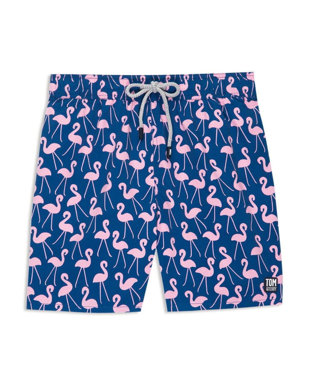 Rose/ Blue Flamingo Print Swim Trunks Z700778