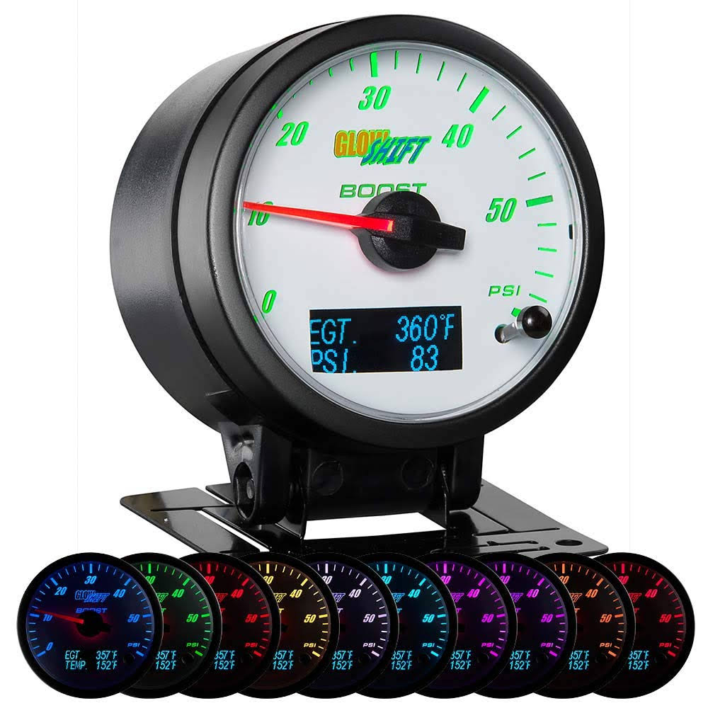 White Face Analog Boost Digital Pyrometer and Pressure Gauge W556